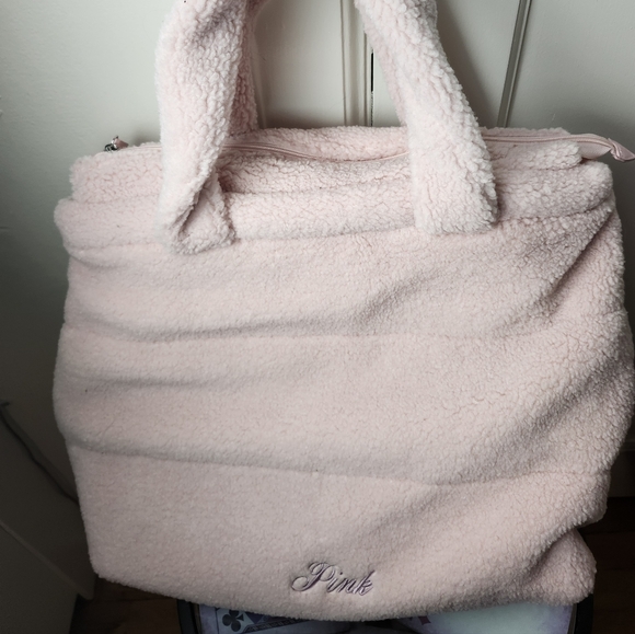 Pink Fuzzy Tote - Picture 2 of 3